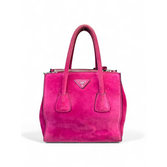 Prada Vintage Scamosciato Suede Twin Pocket Saffiano Tote Bag - Picture 1 of 16